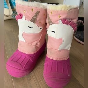 Cat & Jack Toddler Unicorn Snow Boots, size 9
